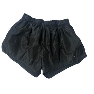LEG3ND Women's Black Herringbone Pattern 2-in-1 athletic running shorts large